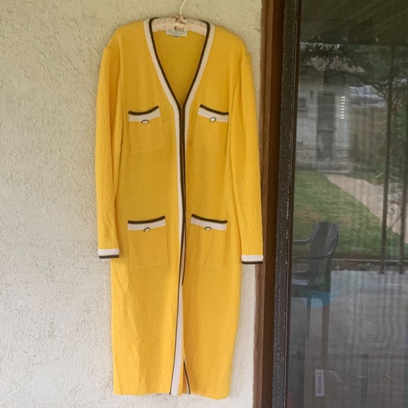 ST. JOHN COLLECTION KNIT COAT AND TOP SET - Picture 1 of 4